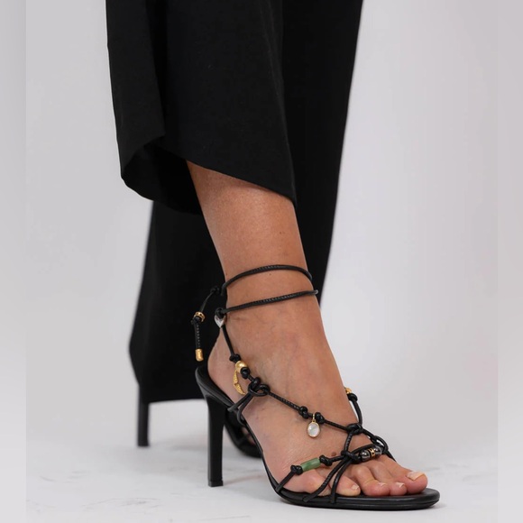 ZADIG & VOLTAIRE ALANA SMOOTH LAMBSKIN HEELS - BLACK - Picture 1 of 9